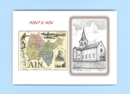 Cartes Postales impression Noir avec dpartement sur la ville de PONT D AIN Titre : la catherinette