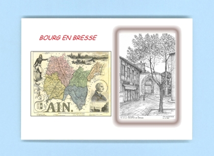 Cartes Postales impression Noir avec dpartement sur la ville de BOURG EN BRESSE Titre : vue