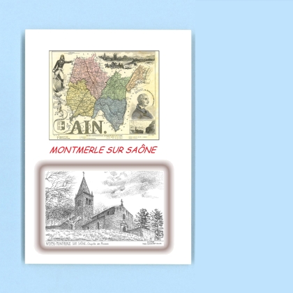 Cartes Postales impression Noir avec dpartement sur la ville de MONTMERLE SUR SAONE Titre : chapelle des minimes