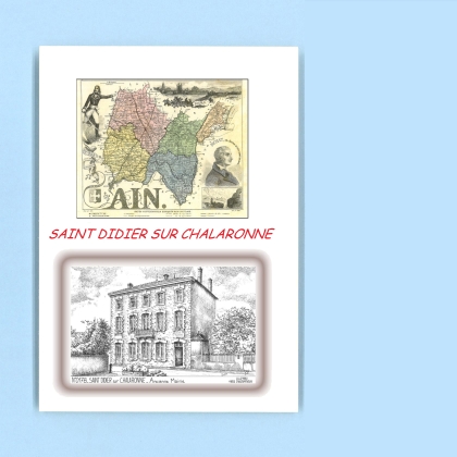 Cartes Postales impression Noir avec dpartement sur la ville de ST DIDIER SUR CHALARONNE Titre : ancienne mairie