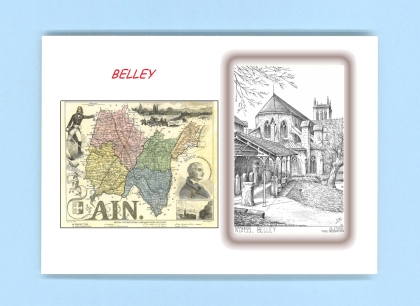 Cartes Postales impression Noir avec dpartement sur la ville de BELLEY Titre : vue
