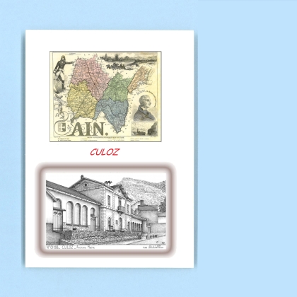 Cartes Postales impression Noir avec dpartement sur la ville de CULOZ Titre : ancienne mairie