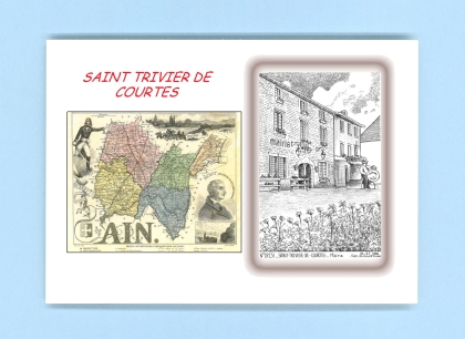 Cartes Postales impression Noir avec dpartement sur la ville de ST TRIVIER DE COURTES Titre : mairie