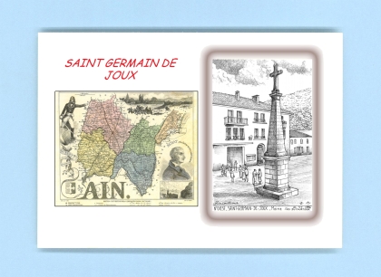 Cartes Postales impression Noir avec dpartement sur la ville de ST GERMAIN DE JOUX Titre : mairie