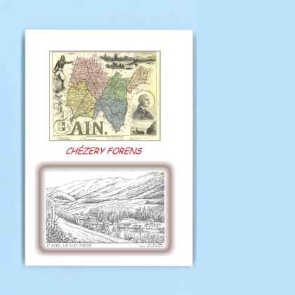 Cartes Postales impression Noir avec dpartement sur la ville de CHEZERY FORENS Titre : vue