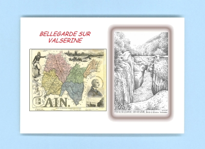 Cartes Postales impression Noir avec dpartement sur la ville de BELLEGARDE SUR VALSERINE Titre : perte de la valserine