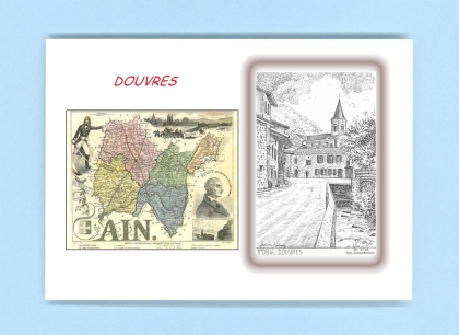 Cartes Postales impression Noir avec dpartement sur la ville de DOUVRES Titre : vue