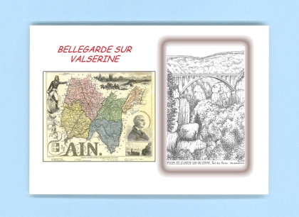 Cartes Postales impression Noir avec dpartement sur la ville de BELLEGARDE SUR VALSERINE Titre : pont des pierres