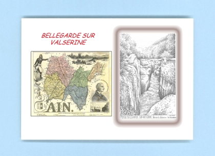 Cartes Postales impression Noir avec dpartement sur la ville de BELLEGARDE SUR VALSERINE Titre : perte de la valserine