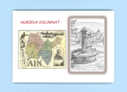 Cartes Postales impression Noir avec dpartement sur la ville de NURIEUX VOLOGNAT Titre : fontaine de volognat