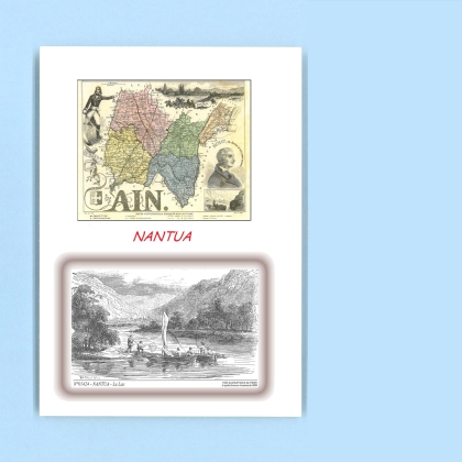 Cartes Postales impression Noir avec dpartement sur la ville de NANTUA Titre : le lac