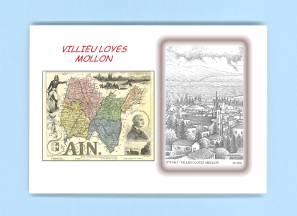 Cartes Postales impression Noir avec dpartement sur la ville de VILLIEU LOYES MOLLON Titre : vue