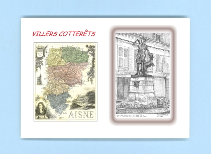 Cartes Postales impression Noir avec dpartement sur la ville de VILLERS COTTERETS Titre : diane