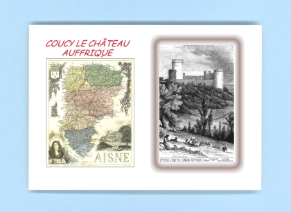 Cartes Postales impression Noir avec dpartement sur la ville de COUCY LE CHATEAU AUFFRIQUE Titre : chateau