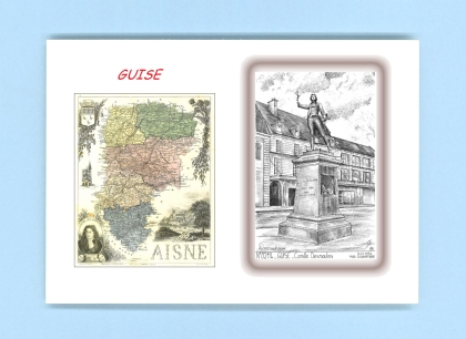 Cartes Postales impression Noir avec dpartement sur la ville de GUISE Titre : camille desmoulins