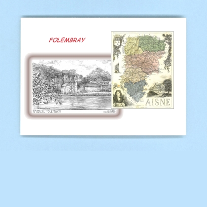 Cartes Postales impression Noir avec dpartement sur la ville de FOLEMBRAY Titre : vue