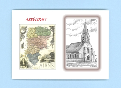 Cartes Postales impression Noir avec dpartement sur la ville de ABBECOURT Titre : eglise