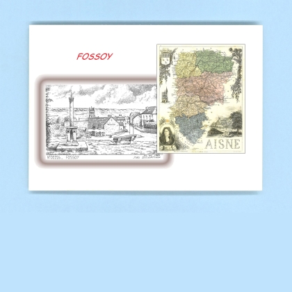 Cartes Postales impression Noir avec dpartement sur la ville de FOSSOY Titre : vue