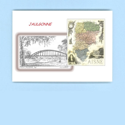 Cartes Postales impression Noir avec dpartement sur la ville de JAULGONNE Titre : pont
