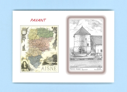 Cartes Postales impression Noir avec dpartement sur la ville de PAVANT Titre : pigeonnier