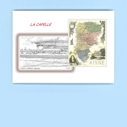 Cartes Postales impression Noir avec dpartement sur la ville de LA CAPELLE Titre : hippodrome