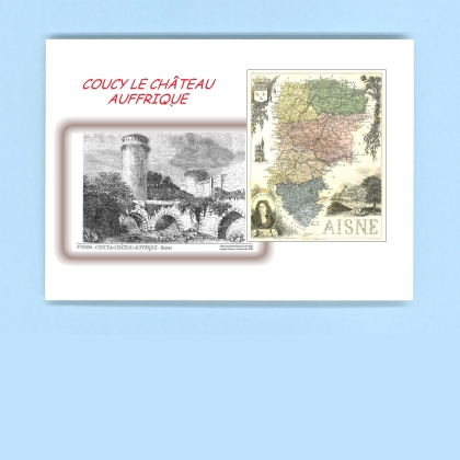 Cartes Postales impression Noir avec dpartement sur la ville de COUCY LE CHATEAU AUFFRIQUE Titre : ruines