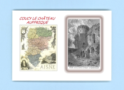 Cartes Postales impression Noir avec dpartement sur la ville de COUCY LE CHATEAU AUFFRIQUE Titre : vue