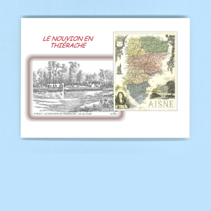 Cartes Postales impression Noir avec dpartement sur la ville de LE NOUVION EN THIERACHE Titre : lac de conde