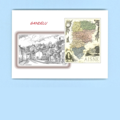 Cartes Postales impression Noir avec dpartement sur la ville de GANDELU Titre : vue