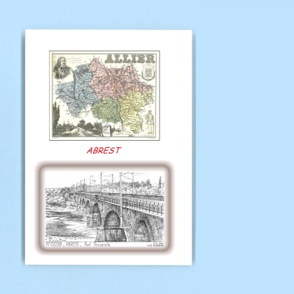 Cartes Postales impression Noir avec dpartement sur la ville de ABREST Titre : pont passerelle