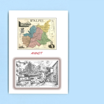 Cartes Postales impression Noir avec dpartement sur la ville de ANNOT Titre : ancien pont (d apres ca)