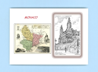 Cartes Postales impression Noir avec dpartement sur la ville de MONACO Titre : casino