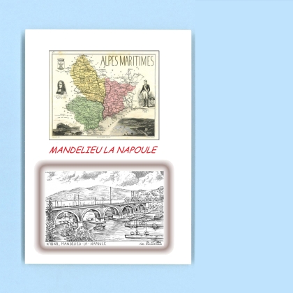 Cartes Postales impression Noir avec dpartement sur la ville de MANDELIEU LA NAPOULE Titre : vue