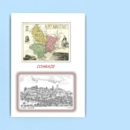 Cartes Postales impression Noir avec dpartement sur la ville de COARAZE Titre : vue