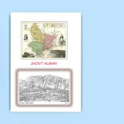 Cartes Postales impression Noir avec dpartement sur la ville de ST AUBAN Titre : vue