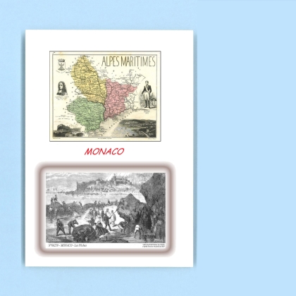 Cartes Postales impression Noir avec dpartement sur la ville de MONACO Titre : les peches