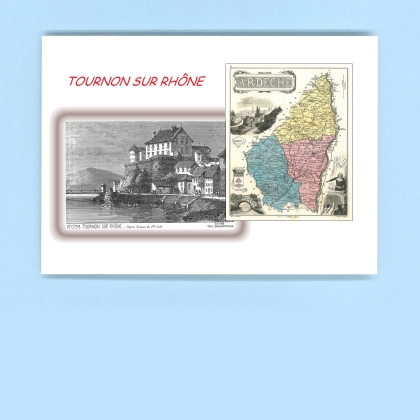 Cartes Postales impression Noir avec dpartement sur la ville de TOURNON SUR RHONE Titre : vue