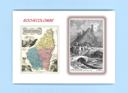 Cartes Postales impression Noir avec dpartement sur la ville de ROCHECOLOMBE Titre : vue