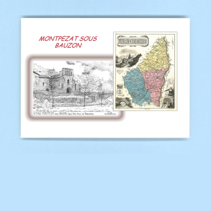 Cartes Postales impression Noir avec dpartement sur la ville de MONTPEZAT SOUS BAUZON Titre : eglise nd de prevencheres