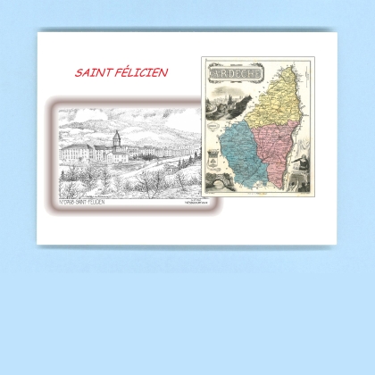 Cartes Postales impression Noir avec dpartement sur la ville de ST FELICIEN Titre : vue