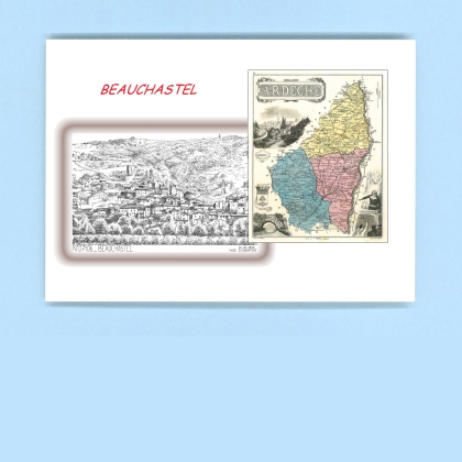 Cartes Postales impression Noir avec dpartement sur la ville de BEAUCHASTEL Titre : vue