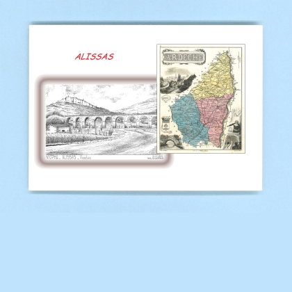 Cartes Postales impression Noir avec dpartement sur la ville de ALISSAS Titre : viaduc