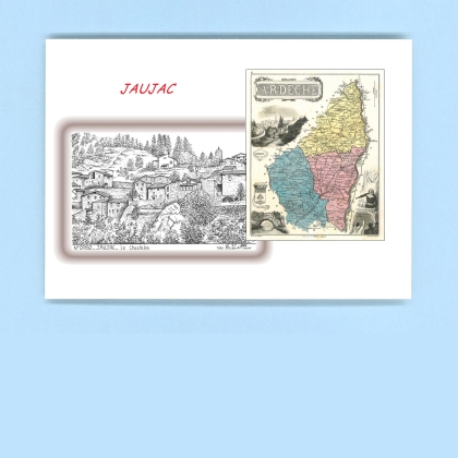 Cartes Postales impression Noir avec dpartement sur la ville de JAUJAC Titre : le chastelas