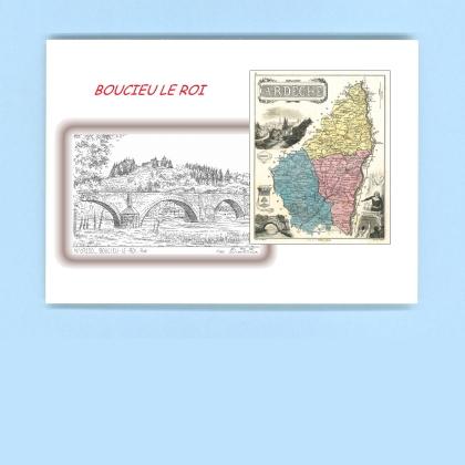 Cartes Postales impression Noir avec dpartement sur la ville de BOUCIEU LE ROI Titre : pont