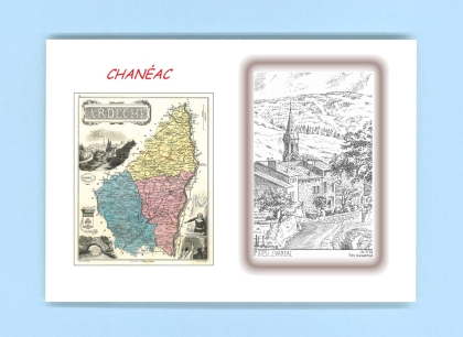 Cartes Postales impression Noir avec dpartement sur la ville de CHANEAC Titre : vue