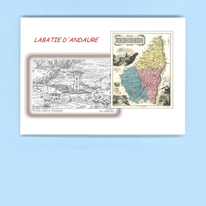 Cartes Postales impression Noir avec dpartement sur la ville de LABATIE D ANDAURE Titre : vue