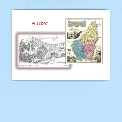 Cartes Postales impression Noir avec dpartement sur la ville de FLAVIAC Titre : pont