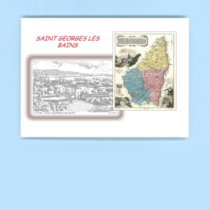 Cartes Postales impression Noir avec dpartement sur la ville de ST GEORGES LES BAINS Titre : vue
