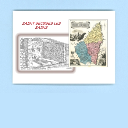 Cartes Postales impression Noir avec dpartement sur la ville de ST GEORGES LES BAINS Titre : lavoir