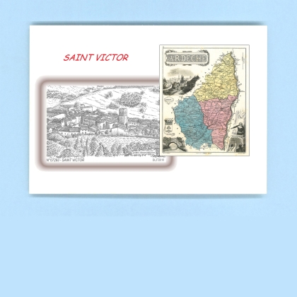 Cartes Postales impression Noir avec dpartement sur la ville de ST VICTOR Titre : vue